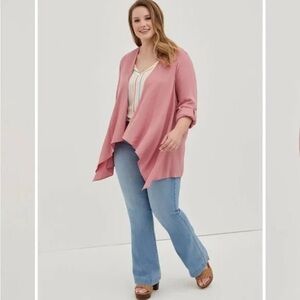 Torrid | pink Lenny drape kimono cardigan